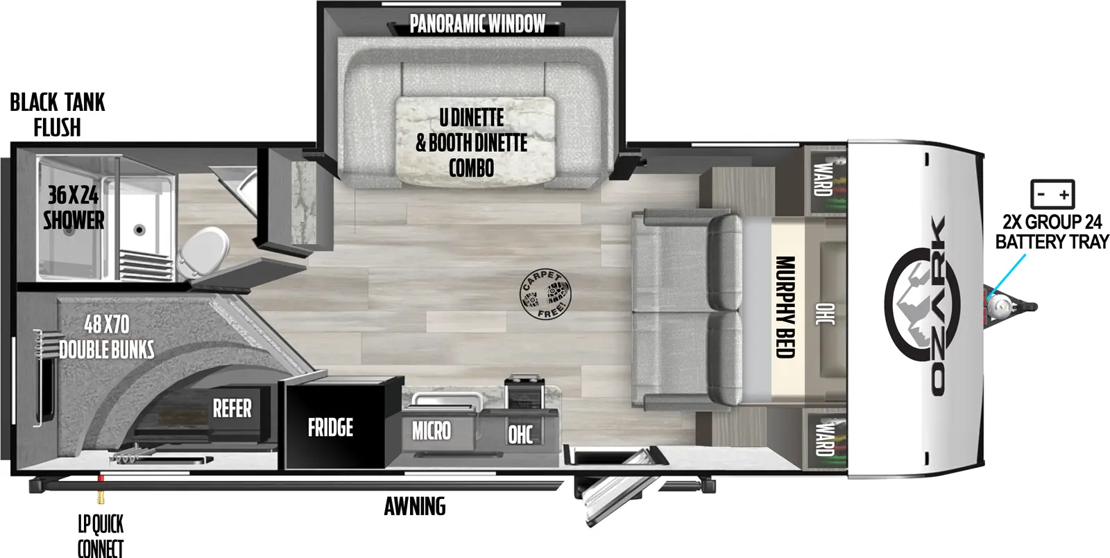 Ozark 1680BSK Floorplan